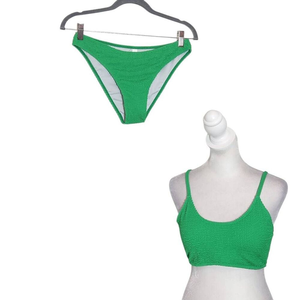 FANUERG Green Bikini NWOT Size Medium Green Textured Bikini